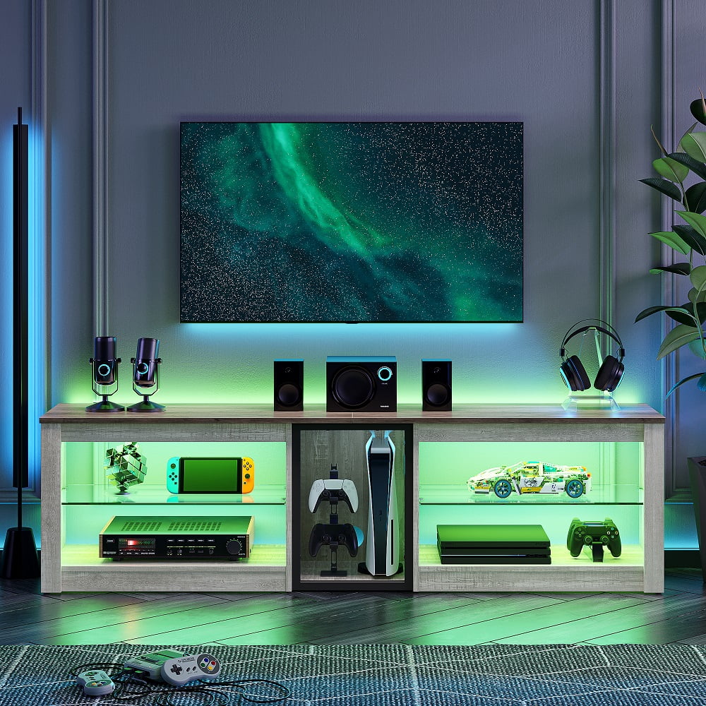 Bestier TV Stand For TVs Up To 70 With LED Light Entertainment Center bestier-tv-stand-for-tvs-up-to-70-with-led-light-entertainment-center