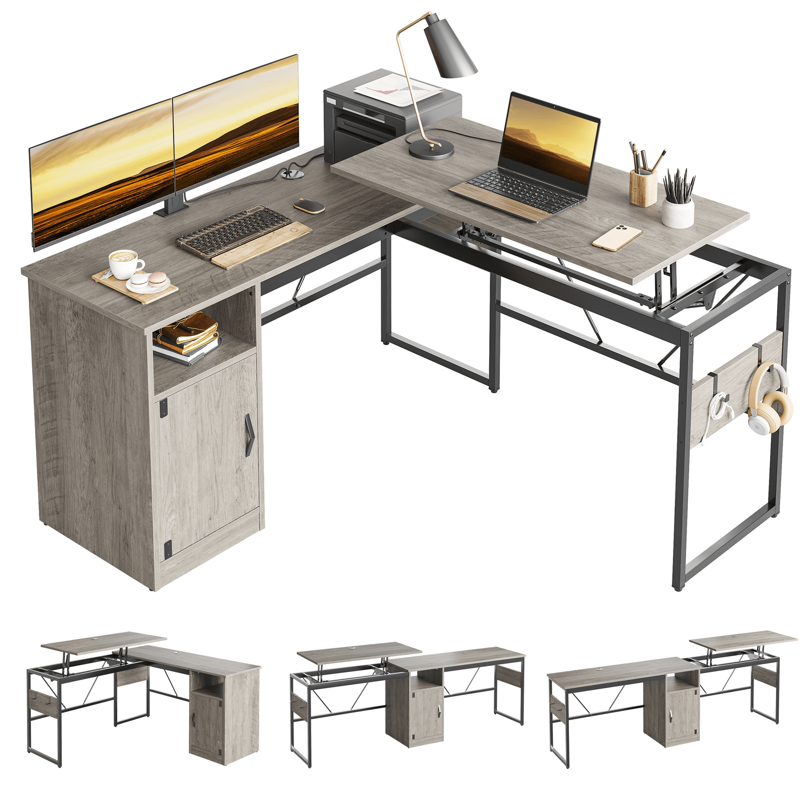 K★★136  LOOZER SMARTTABLE STB90 Topaz Series Sit-to-Stand Workstation Rectangle Top - Virco