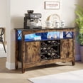 thumbnail image 1 of Bestier Wine Bar Cabinet with LED Lights, Kitchen Buffet Sideboard with Storage, for Living Room, 50Inch, Rack Rustic, 1 of 8