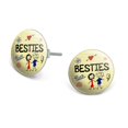 thumbnail image 1 of Besties Best Friends Novelty Silver Plated Stud Earrings, 1 of 3