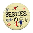 thumbnail image 1 of Besties Best Friends Pinback Button Pin, 1 of 4