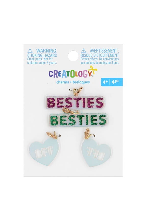 Besties Charms by Creatology - Assorted Charms for DIY Jewelry - Accessories & Kids Crafts - 12 Pack