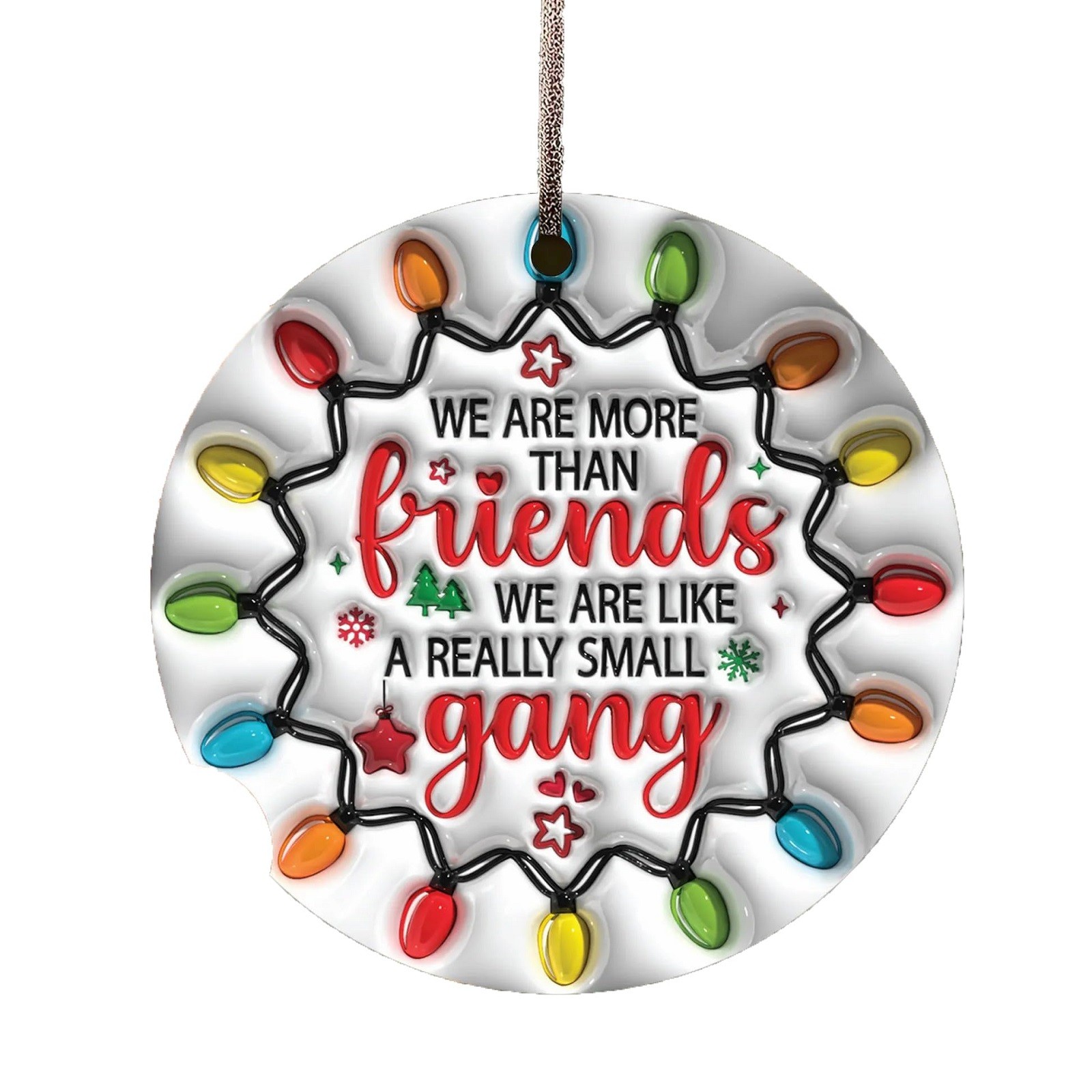Besties Christmas Ornament – Funny Round Wooden Gift For Best Friend, Coworker, Personalized Keepsake