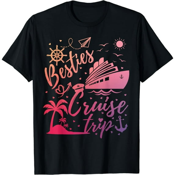 Besties Cruise Trip Summer Friends Vacation Matching Travel T-Shirt