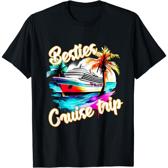 Besties Cruise Trip Summer Friends Vacation Travel T-Shirt