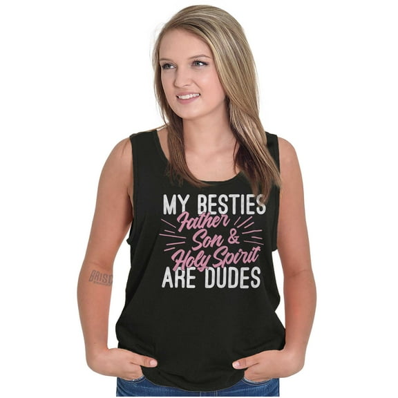 Besties Father Son Holy Spirit Womens Plus Size Graphic Tank Top Brisco Brands 3X
