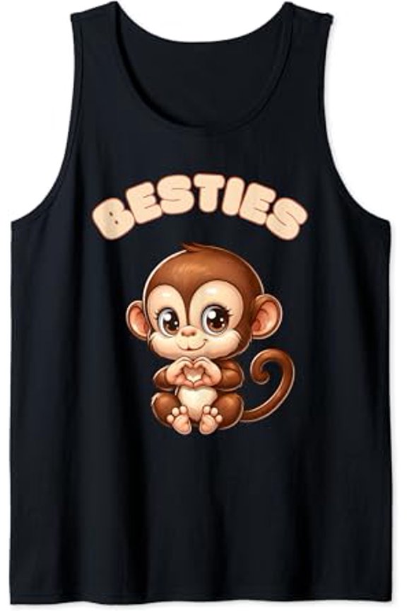 Besties Hand Love Heart Youth Matching Monkey Tank Top Size S-3XL
