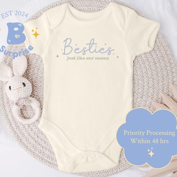 Besties Just Like Our Moms Onesie, Cute Friend Baby Bodysuit, Baby Onesie, Best Friends Baby Outfit, Gender Neutral Design Cute Baby Onesie, BABY BODYSUIT LAT 4424