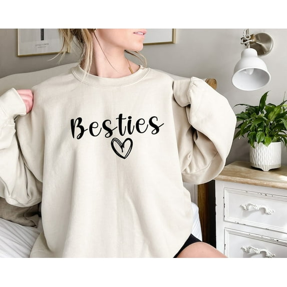 Besties Sweatshirt, Best Friend Hoodies, Besties Heart, Best Friends Birthday Gift, BFF Sweater, Gift For Buddy, Besties Matching Trip Sweatshirt