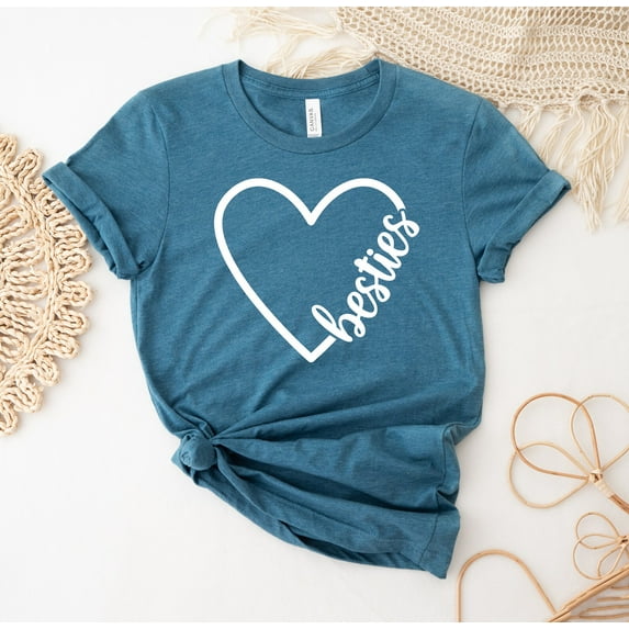 Besties T-shirt Best Friends Gift Shirt Party Tee Birthday Friendship Top Heart Vacation Mode Shirts Before Friend