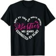 thumbnail image 1 of Besties will always be connected by Heart | BFF Best Friends T-ShirtMen and women, Black T-shirt, size: Extra large, 1 of 4
