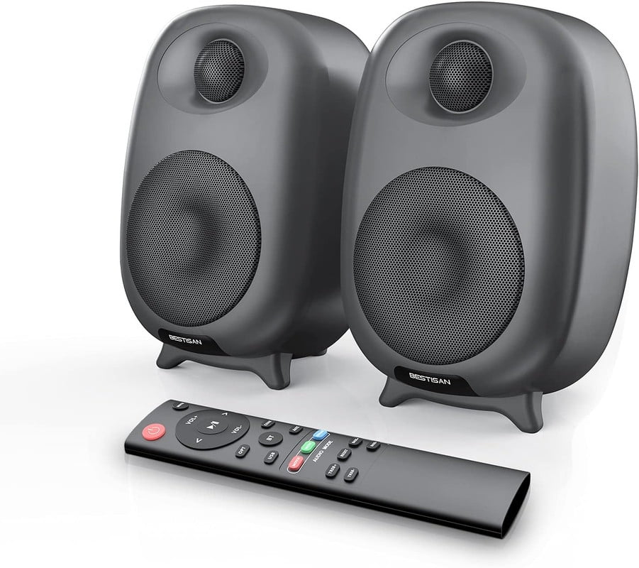 Bestisan SR06 Bookshelf Speakers with Bluetooth 5.0, Wired Optical RCA ...