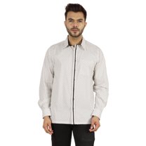 Bestman Printed Shirt For Mens Cotton Office Wear Long Sleeves Button Down Formal Shirts