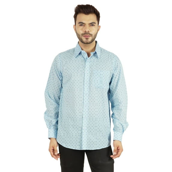 Bestman Printed Shirt For Mens Full Sleeves With Cuff Slub Cotton Shirt Office Wear