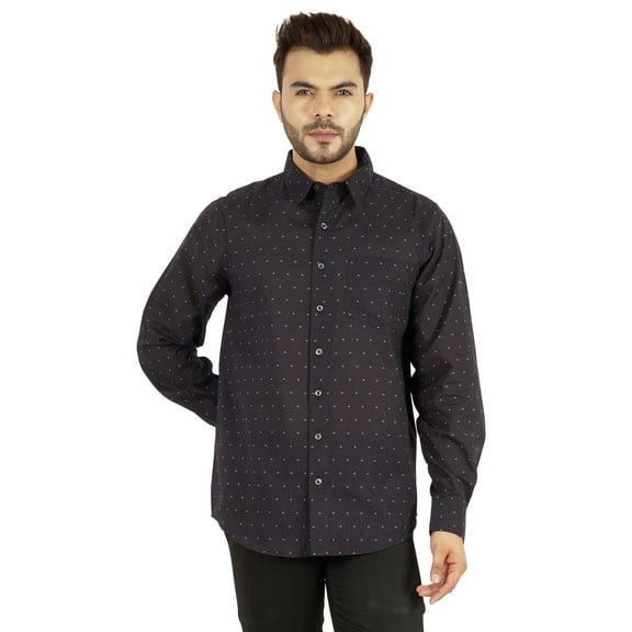 Bestman Printed Shirt For Mens Full Sleeves With Cuff Slub Cotton Shirt Office Wear