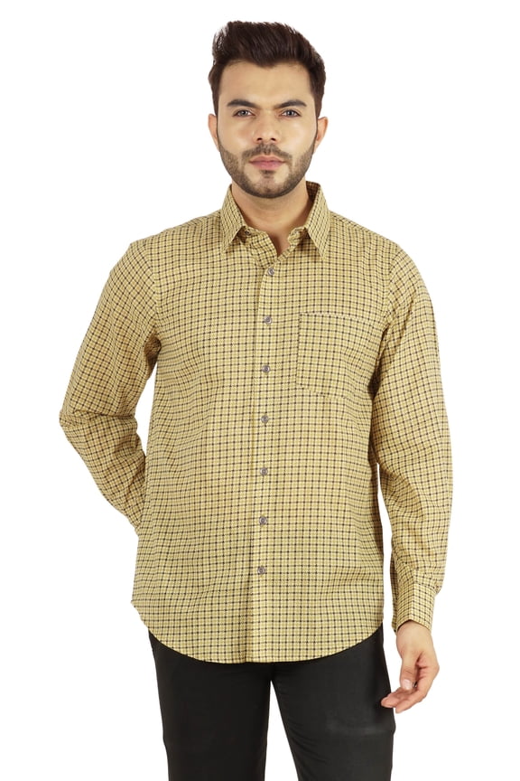 Printed Shirt For Mens Full Sleeves With Cuff Slub Cotton Shirt Office Wear