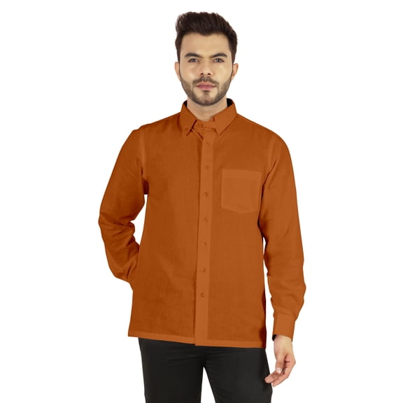 Bestman Solid Button Down Shirt For Men Long Sleeve With Patch Pocket Formal Business Wear