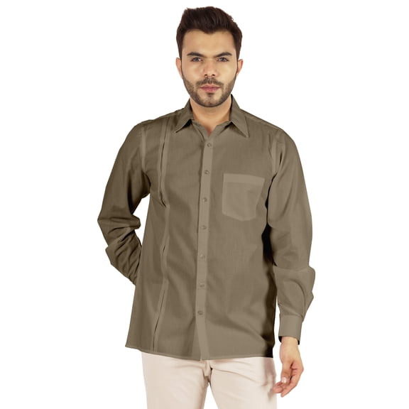 Bestman Solid Formal Button Down Shirt For Men Long Sleeve With Patch Pocket Business Wear