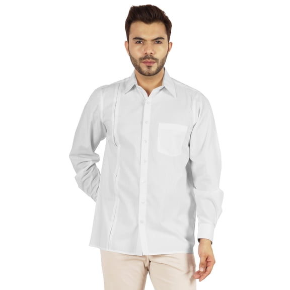 Bestman Solid Formal Button Down Shirt For Men Long Sleeve With Patch Pocket Business Wear