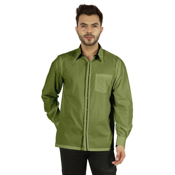 Bestman Solid Formal Shirt For Mens Button Down Shirt Front Patch Pocket Office Wear