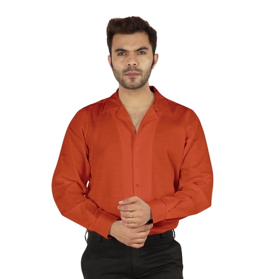 Bestman Solid Long Sleeve Cotton Shirts For Mens Formal Button Down Regular Fit Shirt