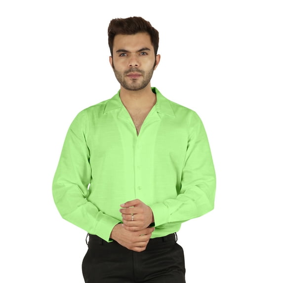 Bestman Solid Long Sleeve Cotton Shirts For Mens Formal Button Down Regular Fit Shirt