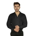 thumbnail image 1 of Bestman Solid Long Sleeve Cotton Shirts For Mens Formal Button Down Regular Fit Shirt, 1 of 7