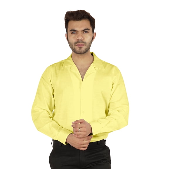 Bestman Solid Long Sleeve Cotton Shirts For Mens Formal Button Down Regular Fit Shirt