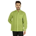 thumbnail image 1 of Bestman Solid Long Sleeve Shirt For Mens Front Double Button Placket Chinese Collar Shirt, 1 of 7