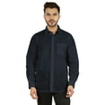 thumbnail image 1 of Bestman Solid Shirt For Mens Long Sleeves With Cuff Patch Pocket Shirt Cotton Office Wear, 1 of 7