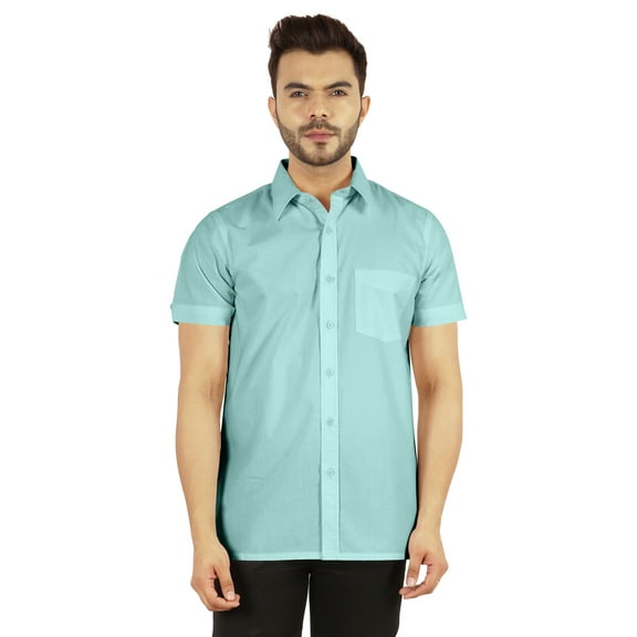 Bestman SolidÂ&nbsp;Button DownÂ&nbsp;ShirtÂ&nbsp;For MensÂ&nbsp;Loose FitÂ&nbsp;Formal/ Casual Short SleeveÂ&nbsp;Shirt