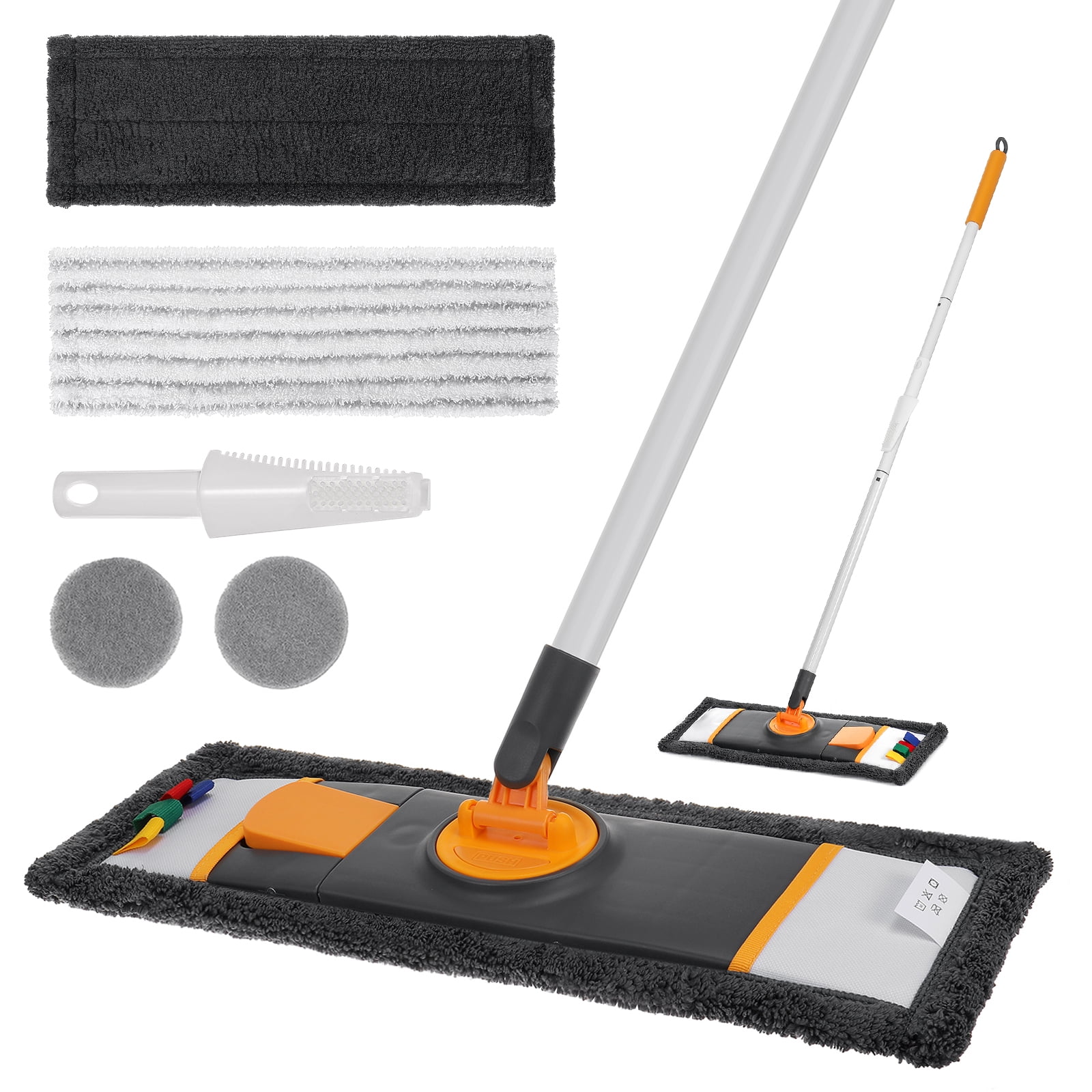 Wet Mop Hand Push Microfiber Mop, No-slip Handle 360 Degree Professional  Water Spray Cleaning