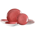thumbnail image 1 of Bestone 12 Pieces Porcelain Dinnerware Set, Service for 4, Red, 1 of 6