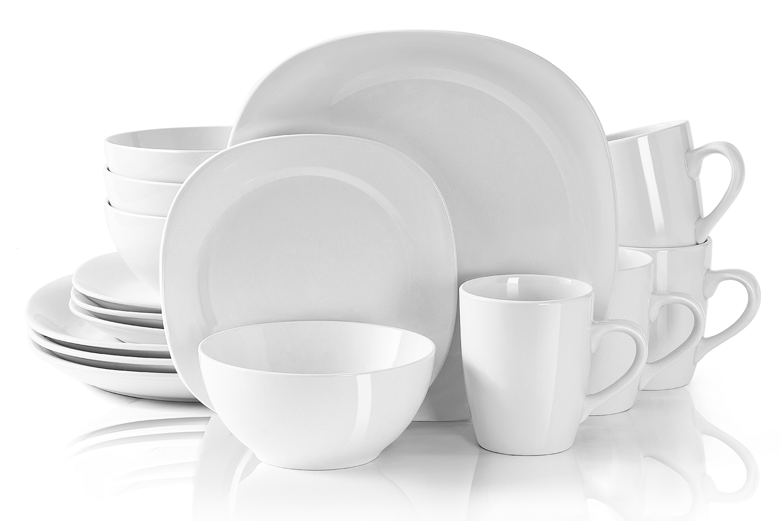 Better Homes & Gardens Abott White Round Stoneware 16Piece Dinnerware Set