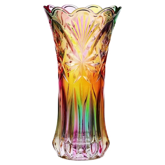 Homemaxs Vase Crystal Vases Flowers Rainbow Glass Flower Black Pitcherpot Centerpieces Crystals Colorful Rustic Decorde Vidrio