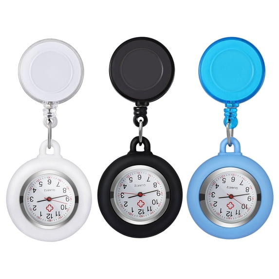 Bestonzon Watch Fob Nurse Watches Retractable Pocket Clip Nurses Hanging Lapel Second Hand Nursing