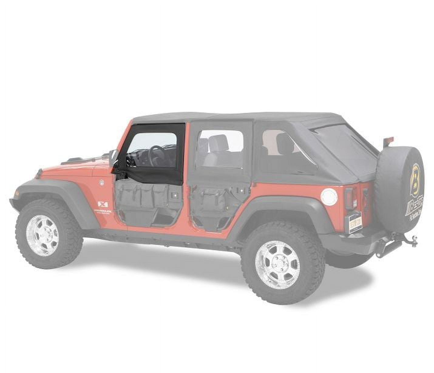Bestop - 51805-17 - HighRock 4x4 Element Upper Fabric Half Doors Fits select: 2015-2018 JEEP WRANGLER UNLIMITED, 2012-2014 JEEP WRANGLER