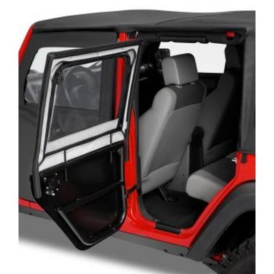 Bestop 5180635 Black Diamond Element Upper Fabric Doors for 2007-2018 for Wrangler JK 2DR/4DR - Front