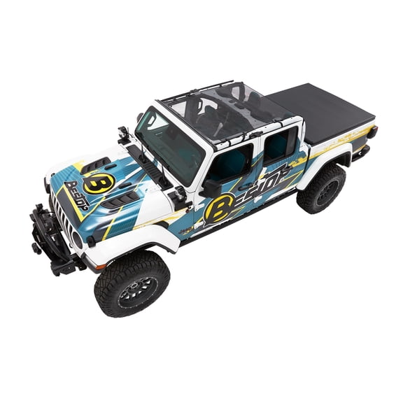 Bestop - 52413-11 - Sun Extended Safari Style Bikini Top Fits select: 2020-2022 JEEP GLADIATOR