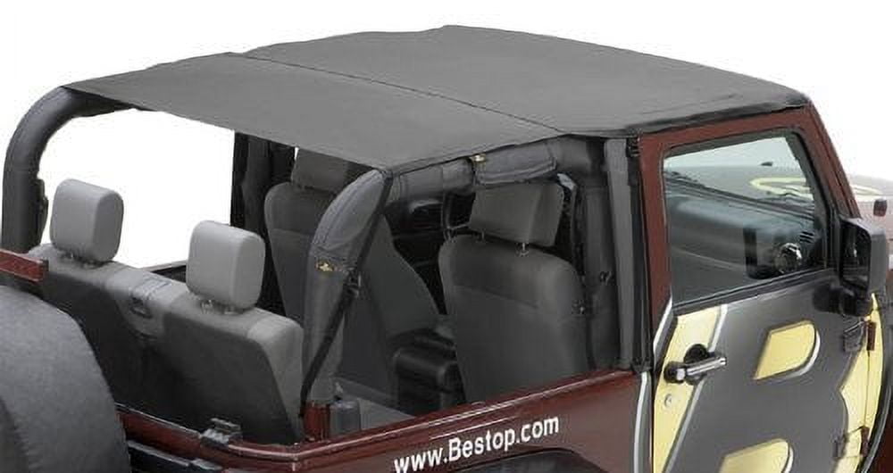 Bestop 52583-35 Jeep Wrangler 2-Door Safari Style Header Bikini Top, Black Diamond Fits select: 2011,2015-2018 JEEP WRANGLER UNLIMITED
