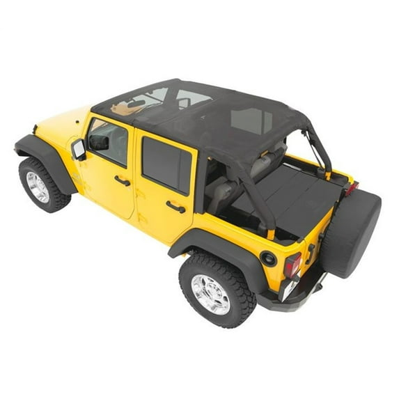 Bestop 52594-11 Jeep Wrangler Unlimited Safari (Cable) Style Header Bikini, Mesh