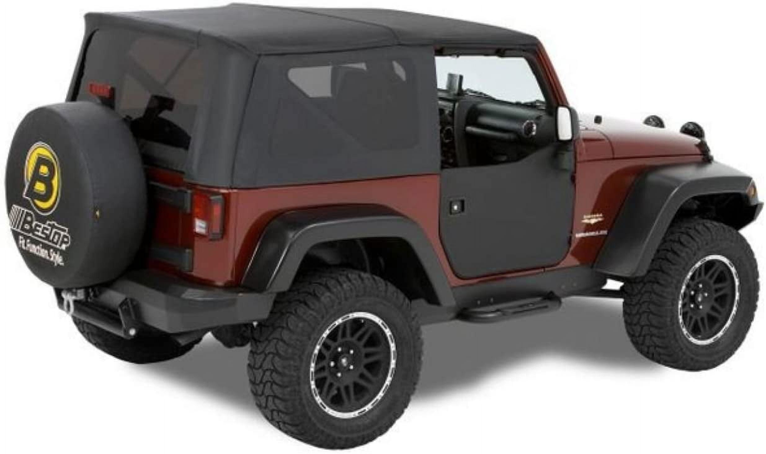 Bestop 53040-35 Jeep Wrangler 2- or 4-Door Front Lower Fabric Half-Door Set, Black Diamond