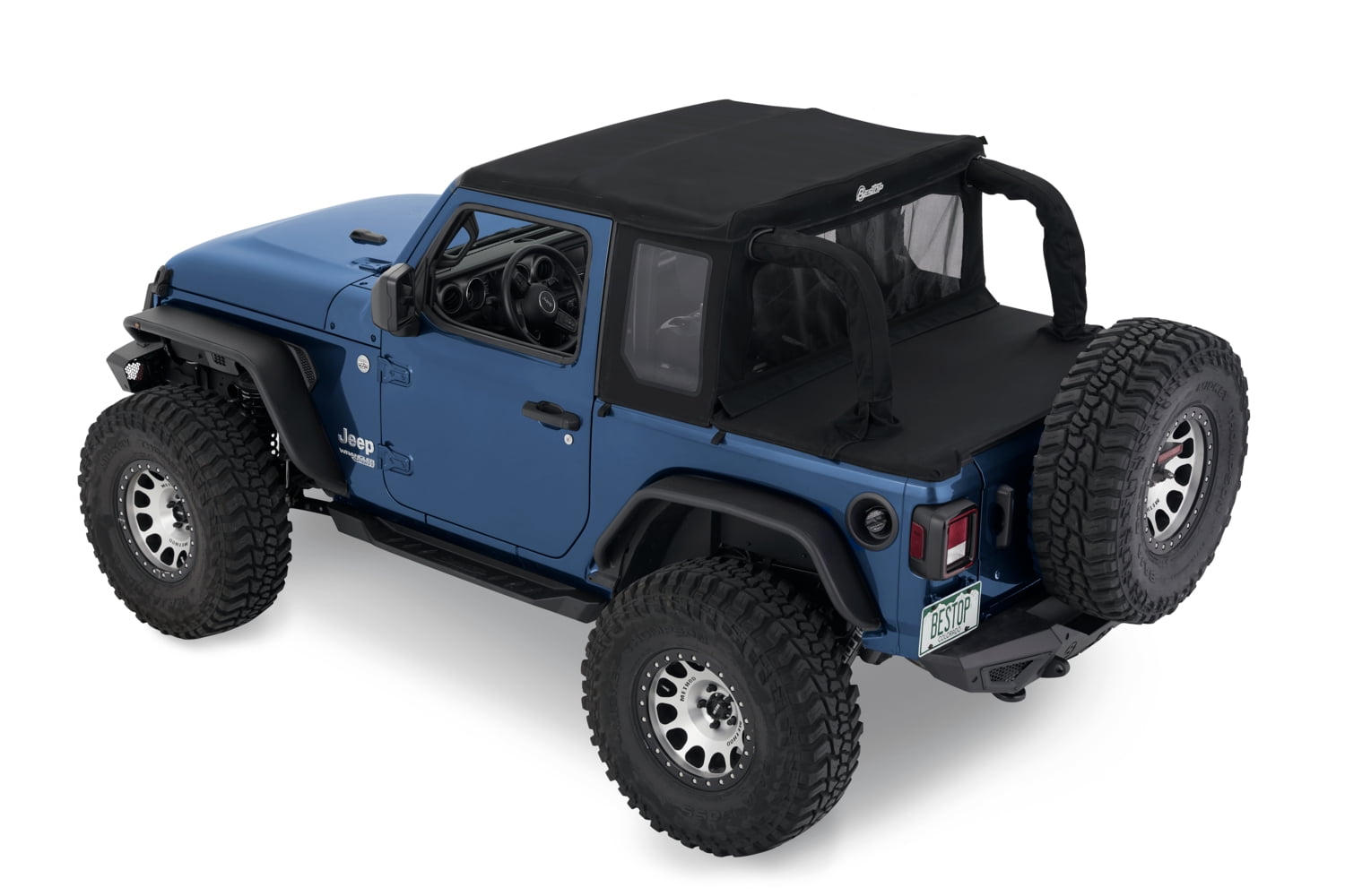Bestop 53903-17 Halftop(TM) Soft Top Fits select: 2018-2019,2021 JEEP WRANGLER UNLIMITED