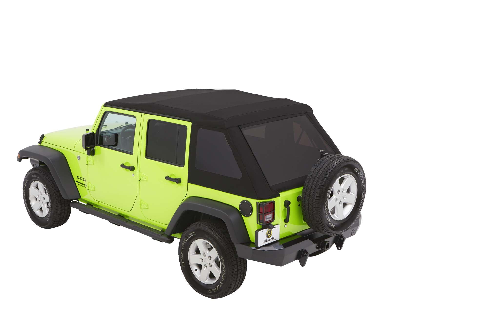 Bestop - 54923-35 - Trektop Glide Slantback Soft Top Fits select: 2015-2018 JEEP WRANGLER UNLIMITED, 2012-2014 JEEP WRANGLER