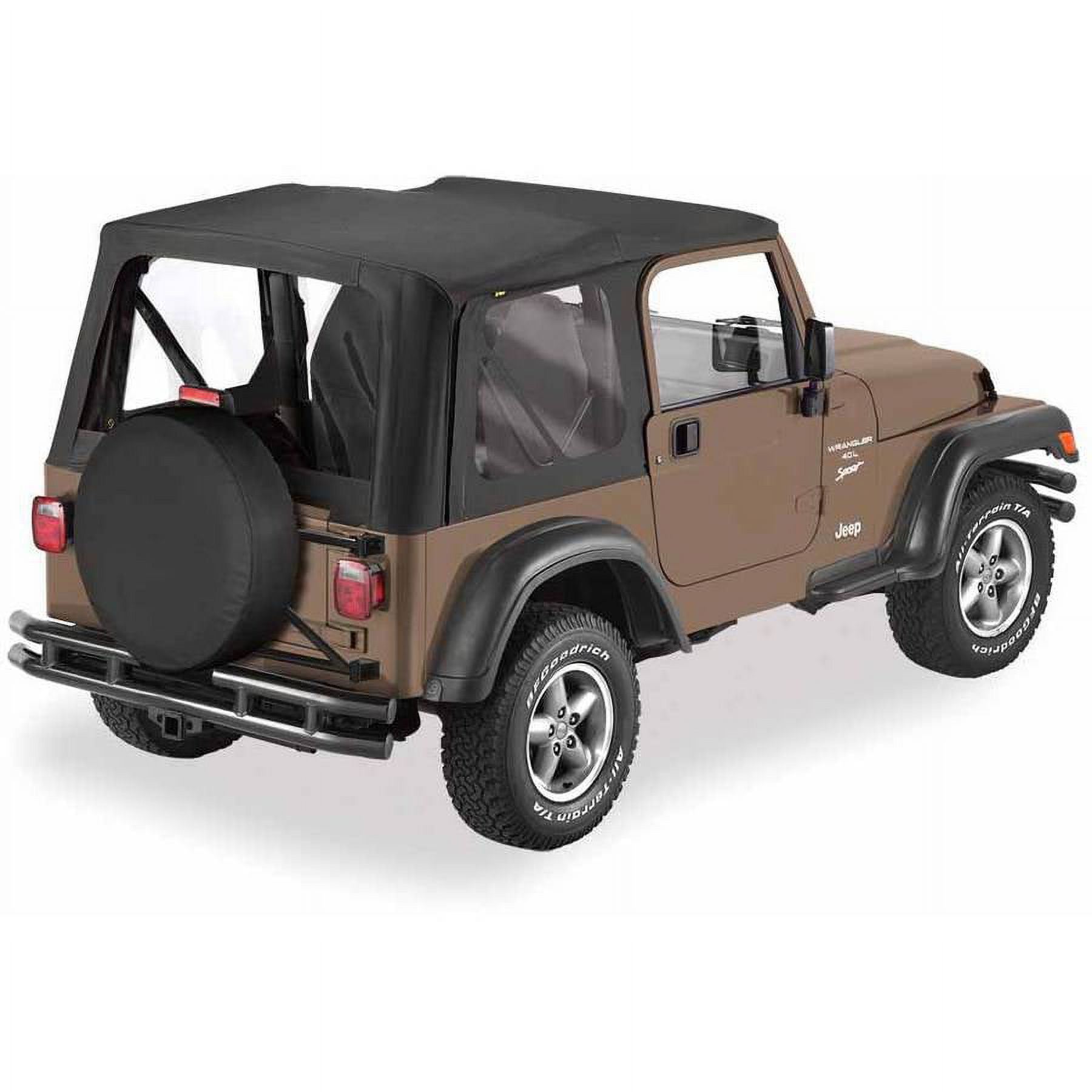 Bestop 79125-35 Jeep Wrangler 2-Door with Clear Windows Sailcloth Replace-A-Top, Black Diamond Fits select: 2003-2006 JEEP WRANGLER / TJ