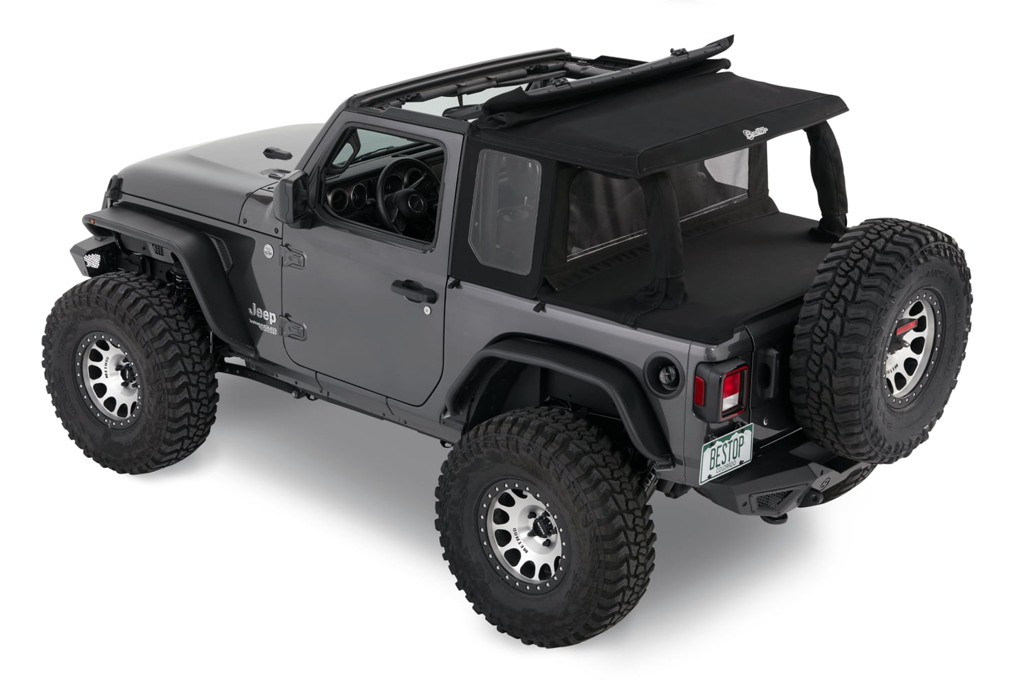 Bestop - 80101-17 - Halftop Accessory Kit Fits select: 2018-2019,2021 JEEP WRANGLER UNLIMITED