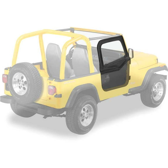 Bestop Upper Fabric Half-Door Set for 1988-1995 Jeep Wrangler, Black