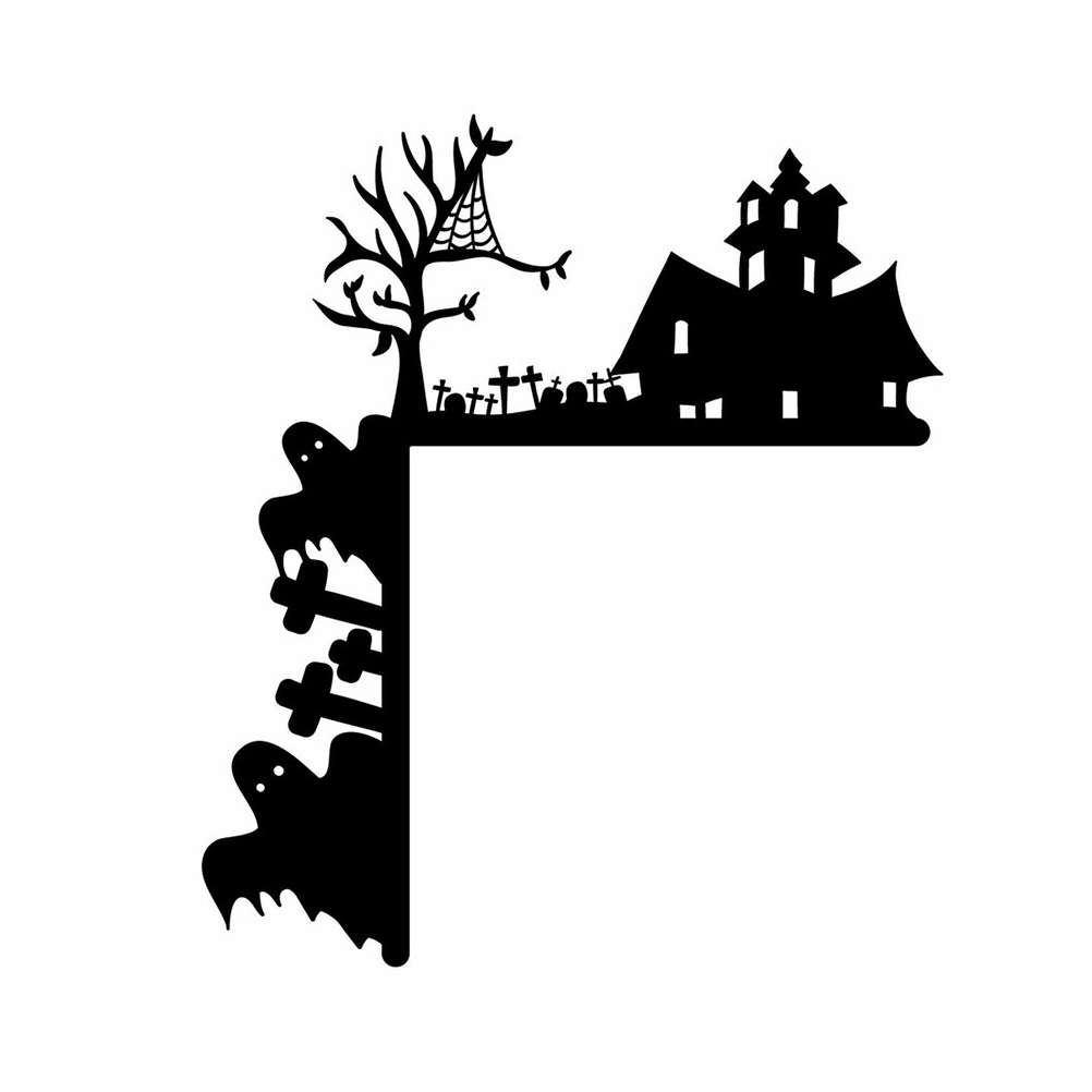 Bestope Halloween Castle Graves Door Corner Sign Decoration Doublesided Door Angle Sign Door