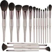Bestope Makeup Belly-Type Handle Series Professional Premium Synthetic Contour Blush Foundation Concealers Highlighter Eye Shadows Cosmetic Brushes، 18 Pieces