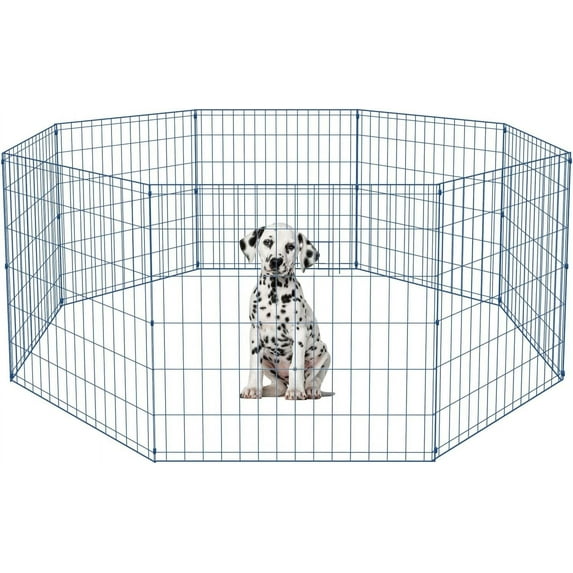 Bestpet 24"H Dog Playpen, Blue, 8 Panel
